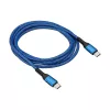 Dátový a nabíjací kábel Akyga AK-USB-38 1,8 m, modrý, typ C - typ C