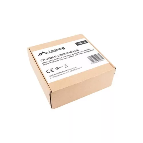 Lanberg 40m aktívny optický HDMI kábel samec-samec, čierny AOC