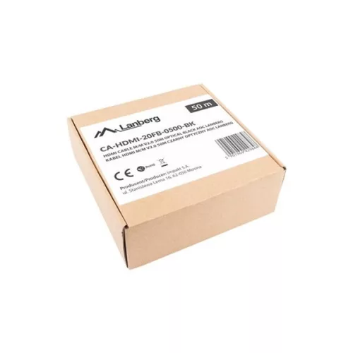 Lanberg 50m aktívny optický HDMI kábel samec-samec, čierny AOC