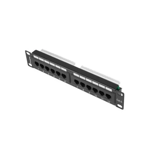 Lanberg PPU6-9012-B 10" 1U 12port Cat.6 UTP árnyékolatlan fekete patch panel