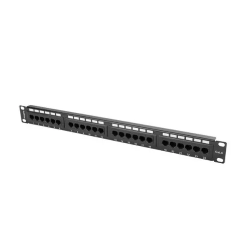 Lanberg PPU6-1024-B 19" 1U 24port Cat.6 UTP árnyékolatlan fekete patch panel