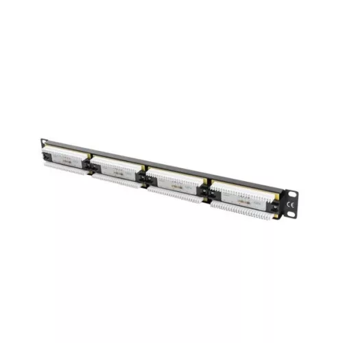 Lanberg PPU6-1024-B 19" 1U 24port Cat.6 UTP árnyékolatlan fekete patch panel