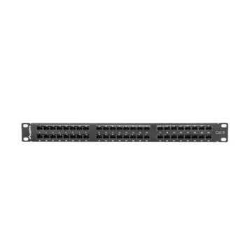   Lanberg PPU6-1048-B 19" 1U 48port Cat.6 UTP árnyékolatlan fekete patch panel