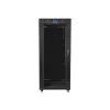 Lanberg FF01-8037-12BL 19" 37U SZÉL:800mm MÉLY:1000mm MAG:1883mm lapraszerelt LCD üvegajtós fekete rack szekrény