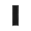 Lanberg FF01-8042-12B 19" 42U SZÉL:800mm MÉLY:1000mm MAG:2047mm lapraszerelt üvegajtós fekete rack szekrény