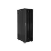 Lanberg FF01-8042-12B 19" 42U SZÉL:800mm MÉLY:1000mm MAG:2047mm lapraszerelt üvegajtós fekete rack szekrény