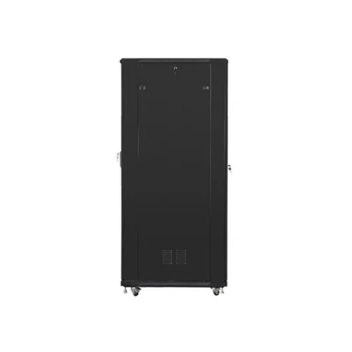 Lanberg FF01-8042-12B 19" 42U SZÉL:800mm MÉLY:1000mm MAG:2047mm lapraszerelt üvegajtós fekete rack szekrény