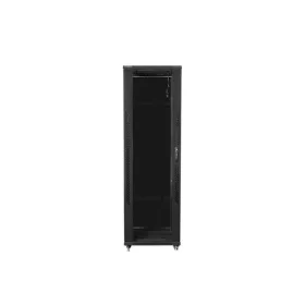   Lanberg FF01-8842-12B 19" 42U SZÉL:800mm MÉLY:800mm MAG:2047mm lapraszerelt üvegajtós fekete rack szekrény