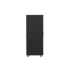 Lanberg FF01-8842-12B 19" 42U SZÉL:800mm MÉLY:800mm MAG:2047mm lapraszerelt üvegajtós fekete rack szekrény