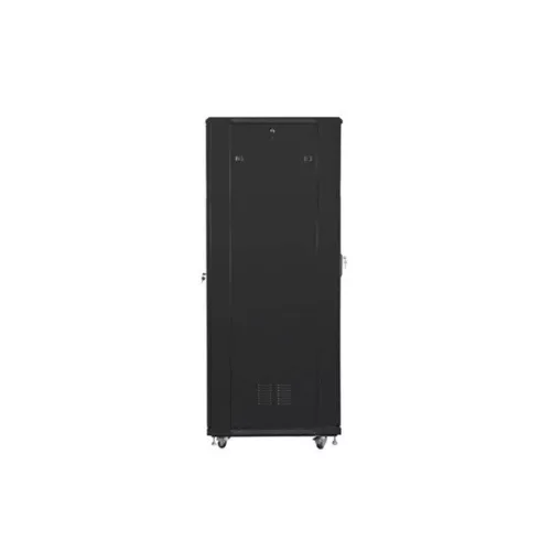 Lanberg FF01-8842-12B 19" 42U SZÉL:800mm MÉLY:800mm MAG:2047mm lapraszerelt üvegajtós fekete rack szekrény