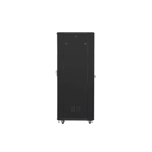 Lanberg FF01-8842-12B 19" 42U SZÉL:800mm MÉLY:800mm MAG:2047mm lapraszerelt üvegajtós fekete rack szekrény
