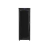 Lanberg FF01-8842-12BL 19" 42U SZÉL:800mm MÉLY:800mm MAG:2097mm LCD lapraszerelt üvegajtós fekete rack szekrény
