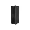 Lanberg FF01-8842-12BL 19" 42U SZÉL:800mm MÉLY:800mm MAG:2097mm LCD lapraszerelt üvegajtós fekete rack szekrény