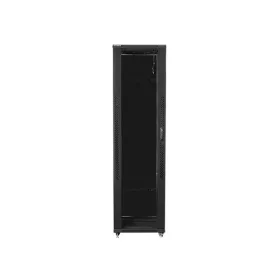   Lanberg FF01-8047-12B 19" 47U SZÉL:800mm MÉLY:1000mm MAG:2270mm lapraszerelt üvegajtós fekete rack szekrény