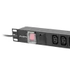 Lanberg PDU-10I-0200-IEC-BK s 2m káblom 19"/1U 10xC13 zásuvka s konektorom C14 čierna predlžovacia lišta s vypínačom