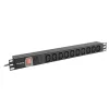 Lanberg PDU-10I-0200-IEC-BK s 2m káblom 19"/1U 10xC13 zásuvka s konektorom C14 čierna predlžovacia lišta s vypínačom