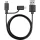 Dátový a nabíjací kábel Varta 57943101401 1m 2v1 USB - microUSB/Lightning čierny