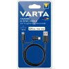 Dátový a nabíjací kábel Varta 57943101401 1m 2v1 USB - microUSB/Lightning čierny