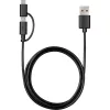 Dátový a nabíjací kábel Varta 57948101401 1m 2v1 USB - microUSB/Type C čierny