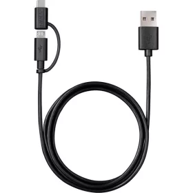   Dátový a nabíjací kábel Varta 57948101401 1m 2v1 USB - microUSB/Type C čierny