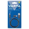 Dátový a nabíjací kábel Varta 57948101401 1m 2v1 USB - microUSB/Type C čierny