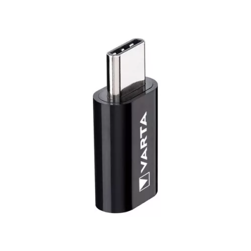 Adaptér Varta 57945101401 microUSB - Type-C čierny
