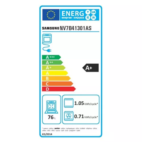 Samsung NV7B41301AS/U3 Edelstahl, Einbaugerät, Backofenvolumen: 76 l, Grill, Umluft, Pyrolyseofen