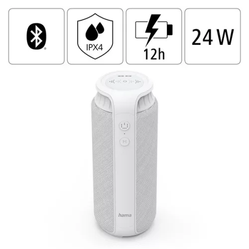 Hama 188201 "PIPE 2.0", 24W fehér bluetooth hangszóró
