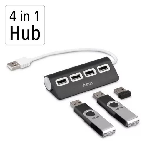 Hama 200119 1:4 BUSPOW čierny FIC USB 2.0 hub
