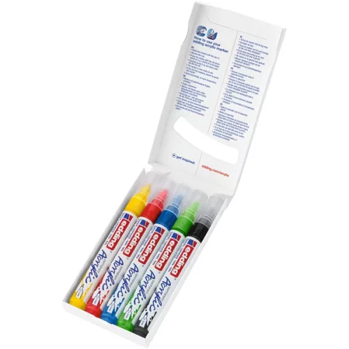 Edding 5100/5 M osnovne boje ED5 set akrilnih markera od 5 dijelova