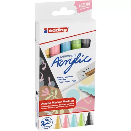Edding 5100/5 M pastelne boje ED5 set akrilnih markera, 5 dijelova