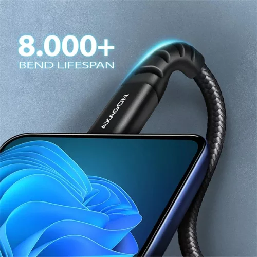 Kábel pre dátum a informácie Axagon BUCM-AM15AB 1,5 m konektor C - USB čierny