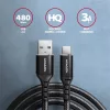 Axagon BUCM-AM20AB 2m Type C - USB fekete adat- és töltőkábel