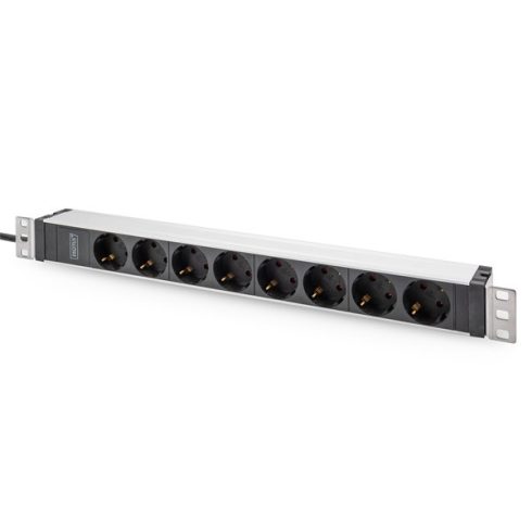DIGITUS DN-95428 1U rack alu 8 schuko dugaljas C20-as tápcsatlakozós hálózati elosztó