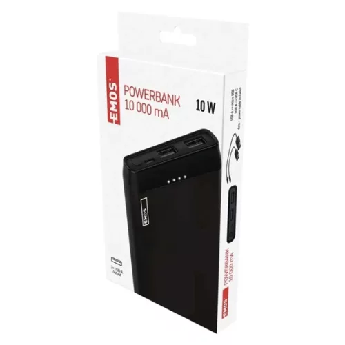 Emos B0526B ALPHA 10S, 10000 mAh, 10 W, fekete power bank