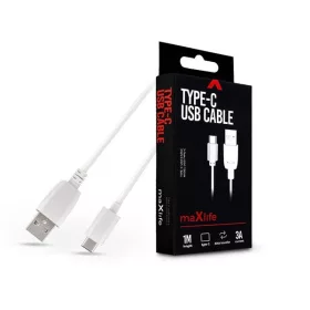   Dátový a nabíjací kábel Maxlife TF-0174 1m, biely, typ C, 3A