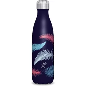   Sticlă de apă metalică cu pereți dubli Ars Una 500ml, culoare închisă ca pana