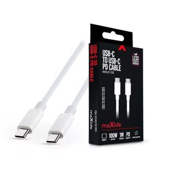   Maxlife TF-0181 1m 100W Type C apa-apa fehér adat- és töltőkábel