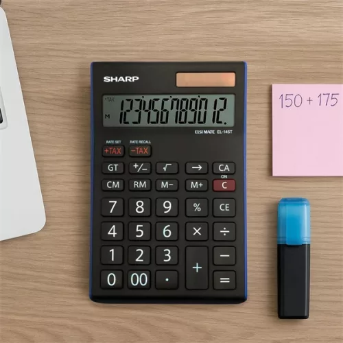 Sharp EL145TBL napelemes asztali számológép
