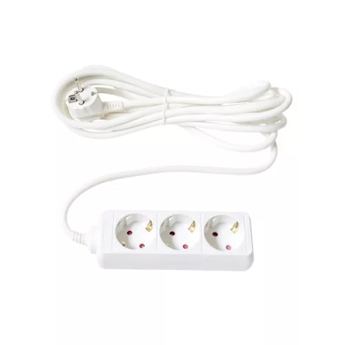 TOO PSW-350 3 zásuvky 5 metrov 3x1,5 mm2 biela rozvodná doska