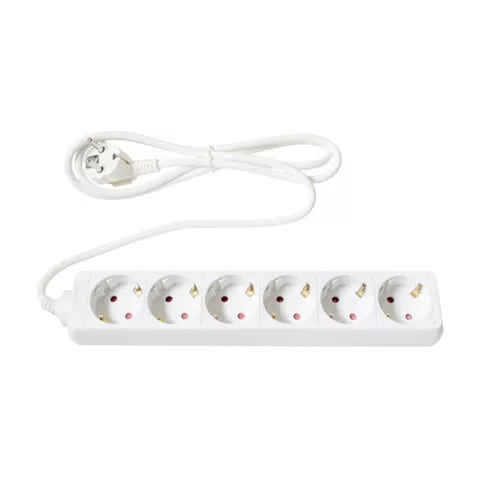 TOO PSW-615 6 zásuviek 1,5 metra 3x1,0 mm2 biela rozvodná doska