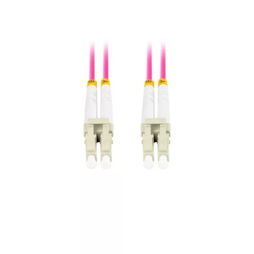 Optický patch kábel Lanberg FO-LULU-MD41-0010-VT, duplex, so 4xLC/UPC konektormi, 50/125 LSZH OM4, 1 m