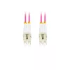 Optický patch kábel Lanberg FO-LULU-MD41-0020-VT, duplex, so 4xLC/UPC konektormi, 50/125 LSZH OM4, 2 m