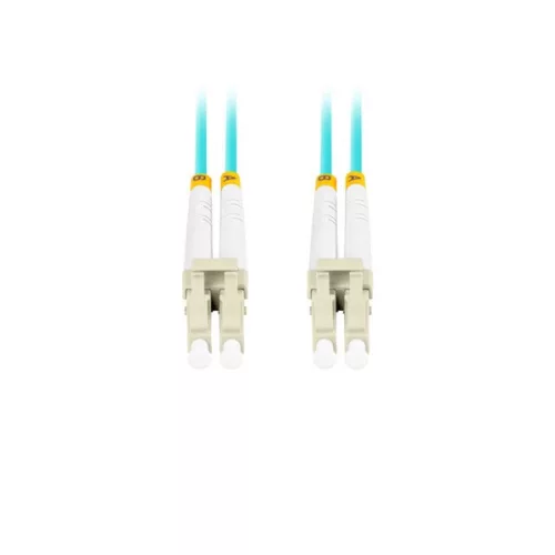 Optický patch kábel Lanberg FO-LULU-MD31-0030-TQ, duplex, so 4xLC/UPC konektormi, 50/125 LSZH OM3, 3 m