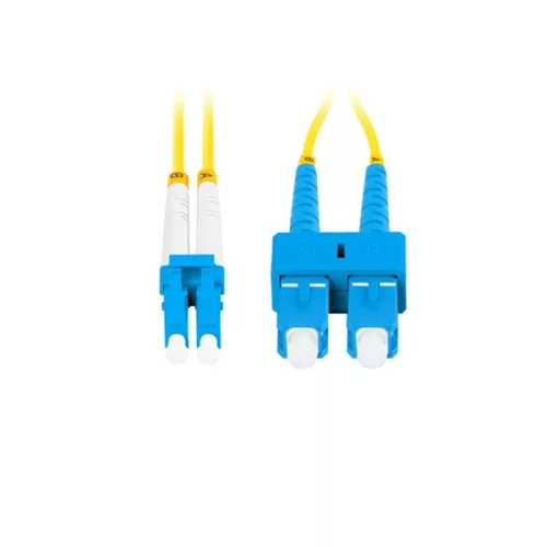 Optický patch kábel Lanberg FO-SULU-SD11-0050-YE, duplex, 2xSC/UPC + 2LC/UPC konektory, duplex 9/125 LSZH, 5 m