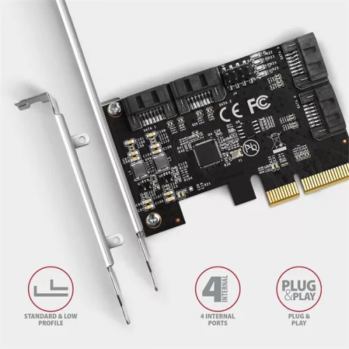Axagon PCES-SA4X4 4-portová interná PCI-Express karta SATAIII