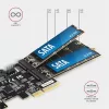 Axagon PCES-SA4M2 2 ks interných portov SATAIII + 2 ks slotov SATA M.2 PCI-Express karta