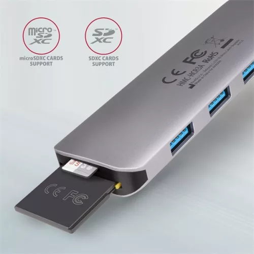 Axagon HMC-HCR3A SuperSpeed ​​​​USB-C COMBO 5v1 HUB