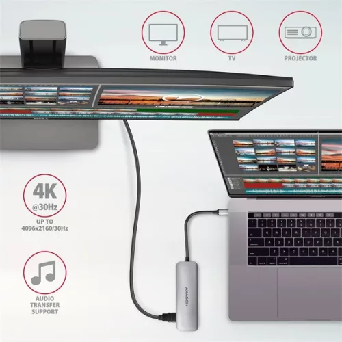Axagon HMC-HCR3A SuperSpeed ​​​​USB-C COMBO 5v1 HUB