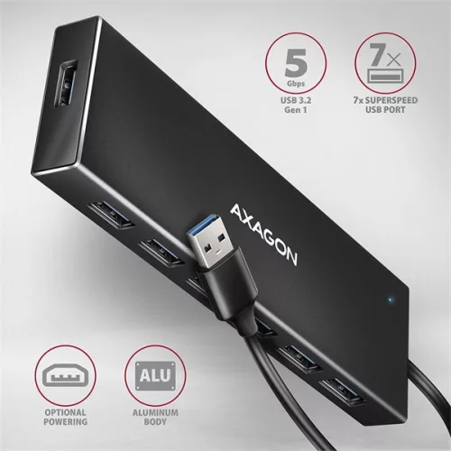 Axagon HUE-F7A SuperSpeed ​​USB-A FLAT Hub